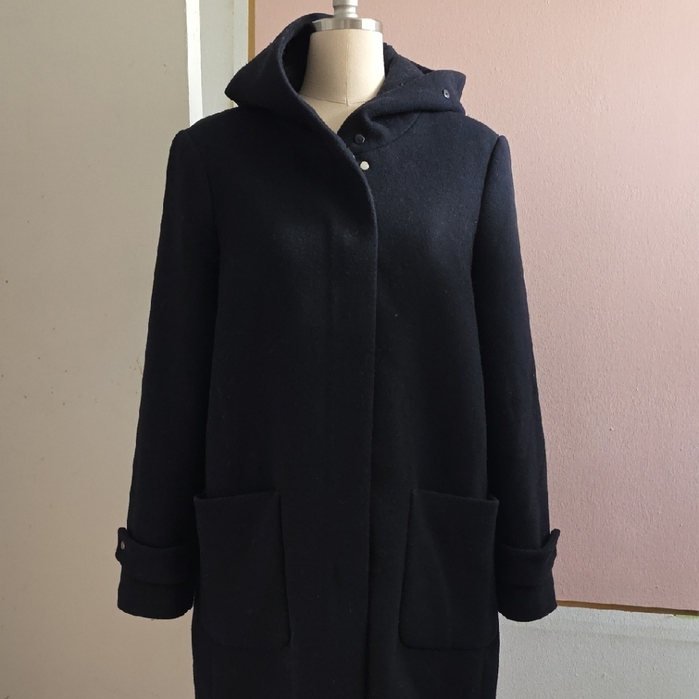 Mango Black Wool Blend Coat